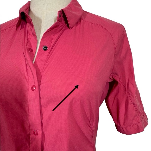 Arc’teryx Fernie Short Sleeve Nylon Snap Front Shirt in Pink Outdoors Hiking - Picture 15 of 16